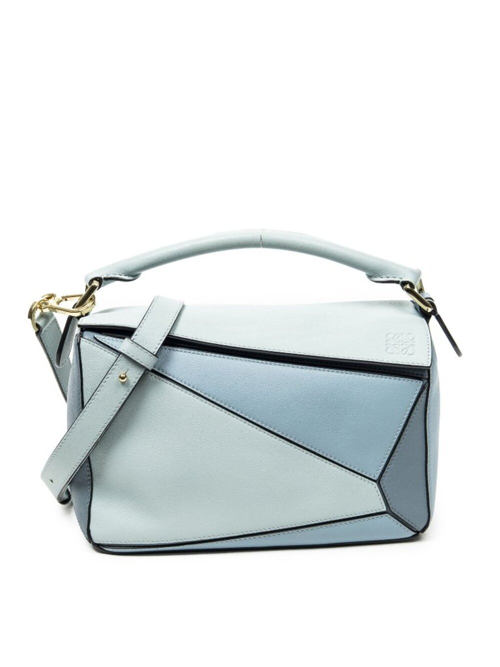 Loewe Mini Puzzle Bag Blue Calfskin Leather